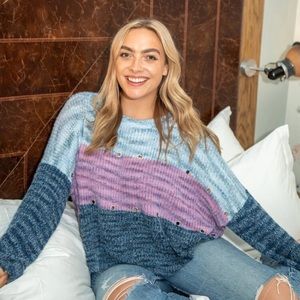 Plus Cut and Sew Eyelet Oversized Sweater